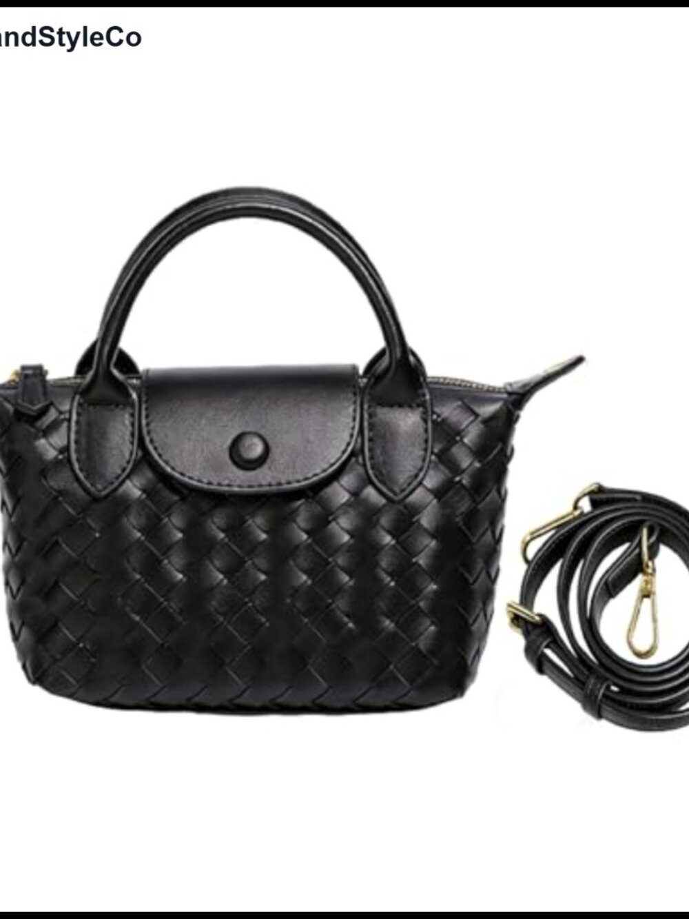 Woven Crossbody Bag Small Vegan Leather Satchel Purse for Travel